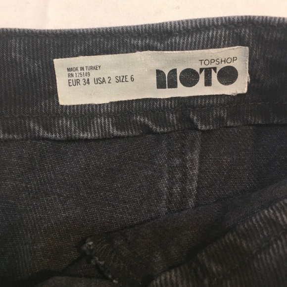 Topshop MOTO Denim Mini Skirt Size 2 - Picture 2 of 3